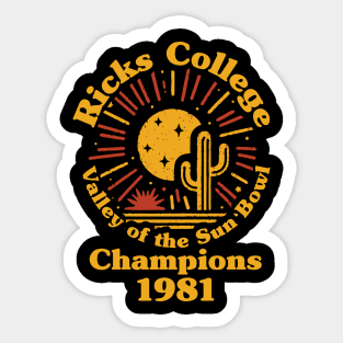 Ricks College Champions Napoleon Dynamite Sticker